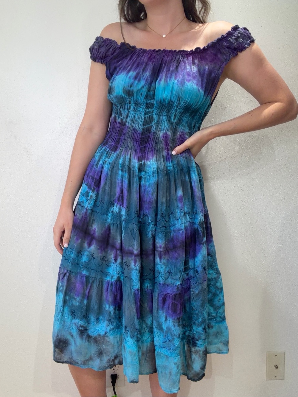 Vintage Boho Tie Dye Dress